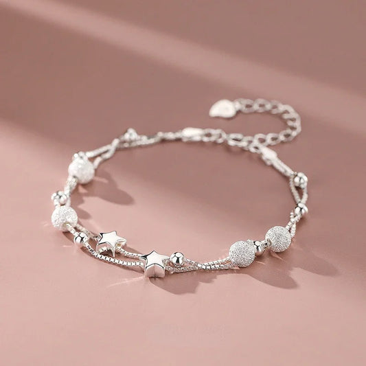 Silver Beautiful stars Bracelets for women korean fashion