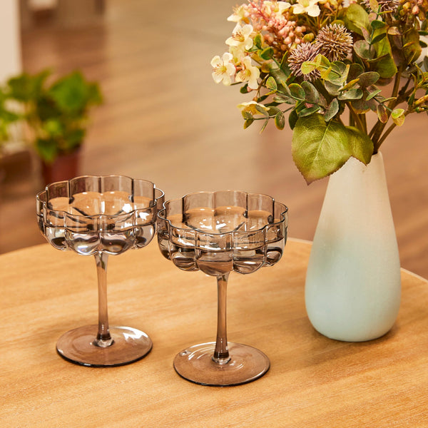 Flower Vintage Glass 7oz set of 2