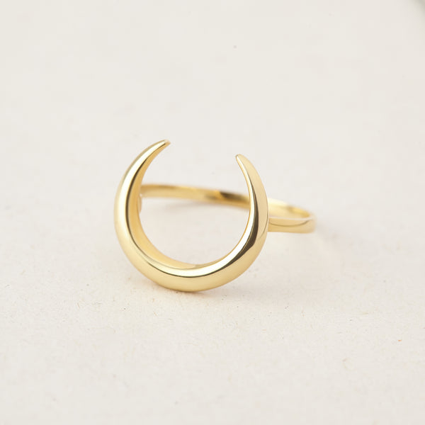 Crescent Moon Ring Silver 