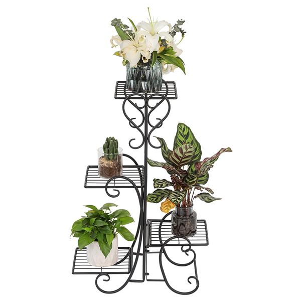 4 Tier Metal Flower Plant Stand Display Shelf for Home Garden