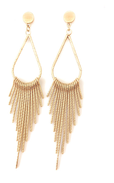 Long Tassel Earrings in Gold or Silver